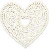 Laser-cut Heart - Creotime - 7.5 Cm - 18 Pieces - White - Decorative Objects