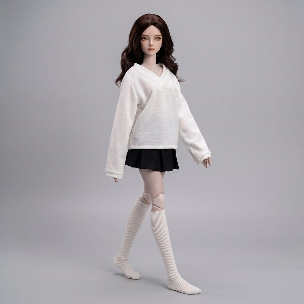 Maidscp 14 Одежда для BJD кукол 40 см V-образный вырез Школьница Плиссированная юбка Набор из 3 предметов