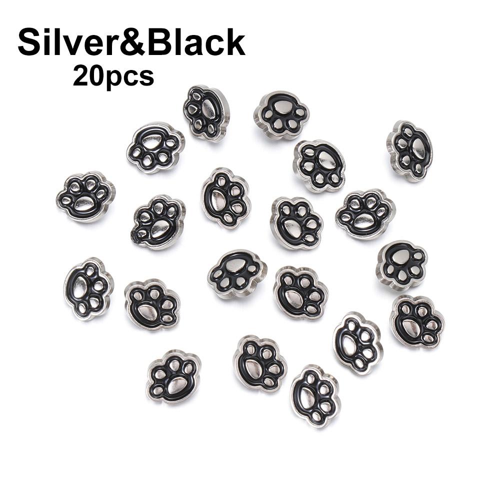 20pcs 8mm Cat Paw Pattern Craft Mini Buttons Clothing Sewing Buckle DIY Doll Clothes Metal Buckles