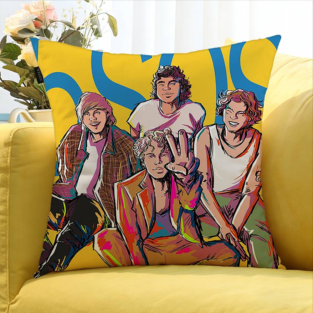 5 SSeconds of Summers 5SOS World Various Sizes Square Pillow Case For Car Home Bedchamber Decor