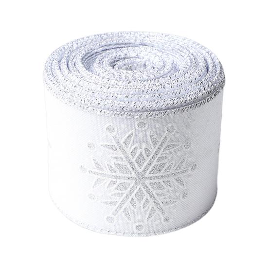 Рождественская лента из тонкого льна с принтом снежинок, многофункциональная тканая лента для создания атмосферы, украшения для рукоделия