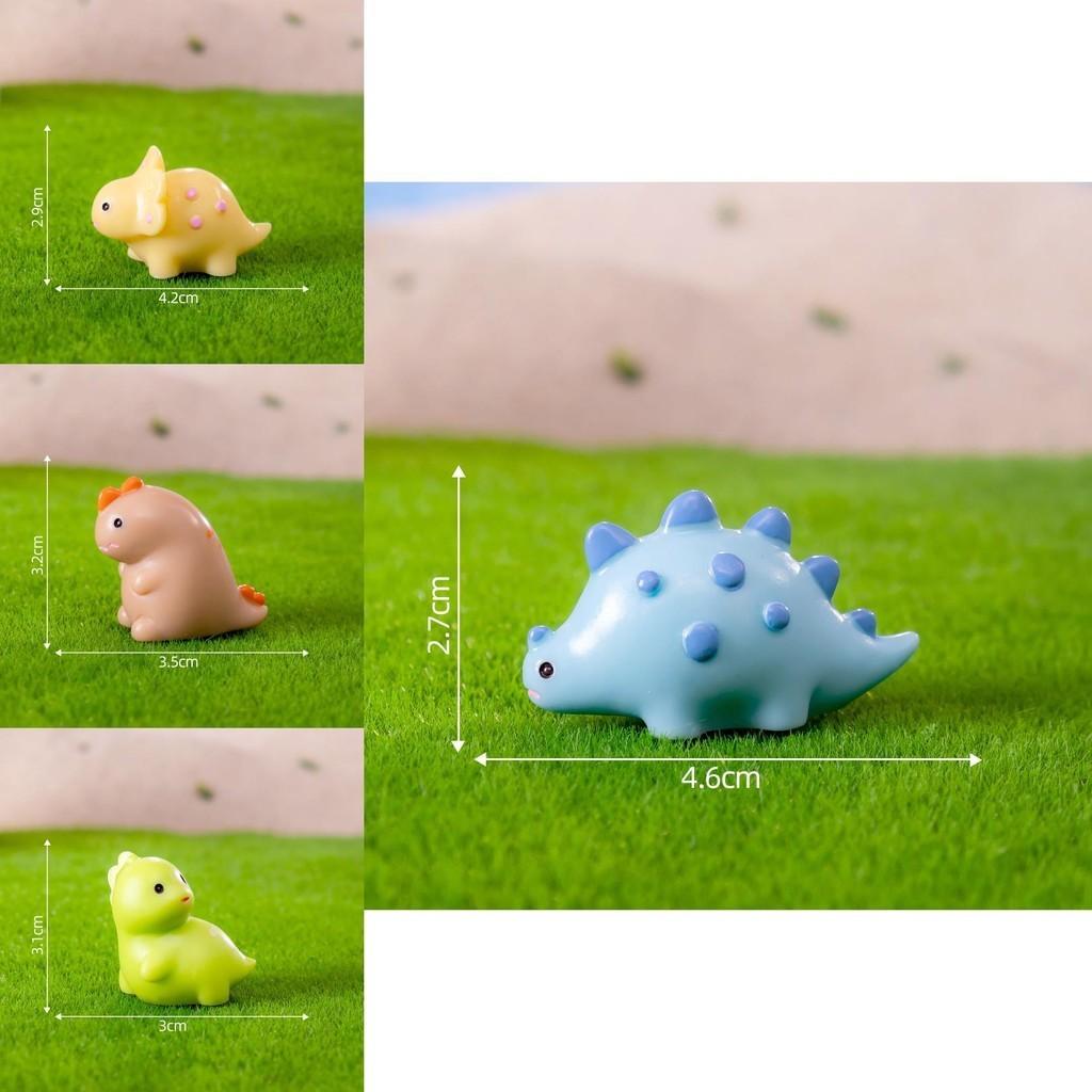 Adorable Resin Mini Dinosaur Figurines Cartoon Style Cute Desk Ornaments Accessories