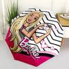1pc Barbie Heart Shape Pink Wave Background Umbrella with Plastic Handle,Suitable for All Seasons Travel Outdoor Multi-functional UmbrellaDCS252