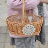 Новая ивовая ротанговая корзина для цветов невесты, плетеная вручную, контейнер для пикника, плетеная корзина для пикника с ручкой, органайзер для мелочей, свадьба
