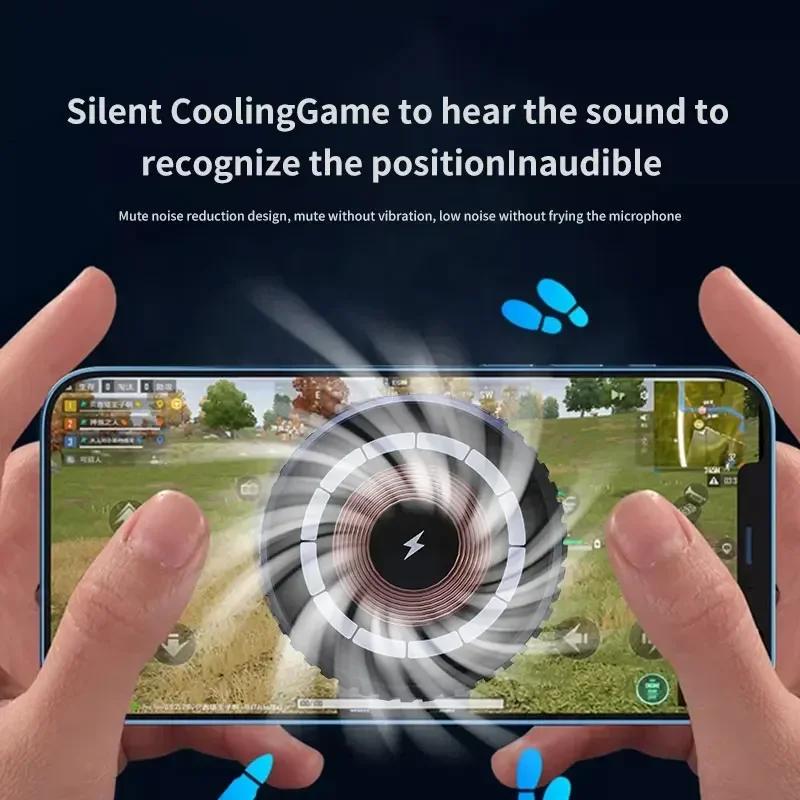 Портативный магнитный кулер для телефона с функцией беспроводной зарядки 15 Вт для Qi2 iPhone 16 15 14 13 Pro Max Быстрая зарядка Охлаждающий вентилятор