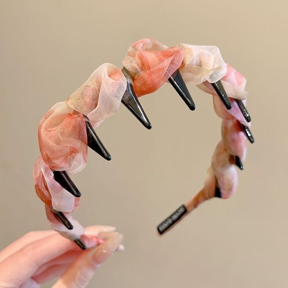 Pleated Hairband U Shape High Cranium Headband Elegant Hair Hoops Hair Accessories