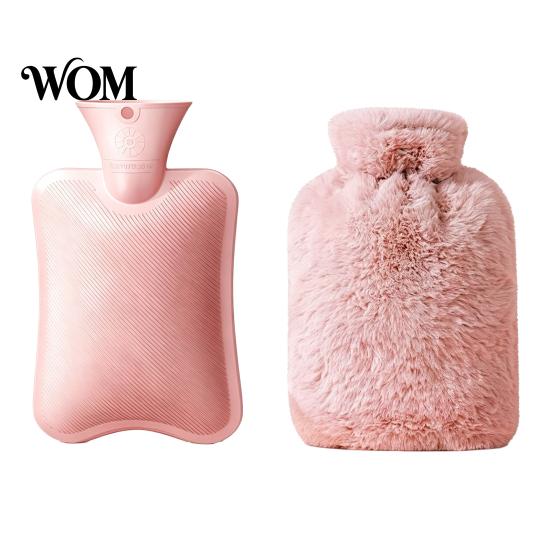Lightweight Hot Water Bag Bottle with Plush Cover, 500/1000/2000ML Leak-proof Bag, Cover Cold Compress Pouch for Shoulder, Back, Hand, Legs,