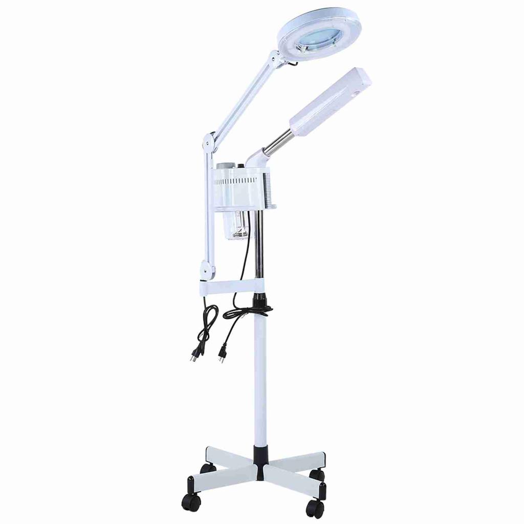 3in1 UV Facial Steamer Cold Light LED 5X Magnifier Floor Lamp