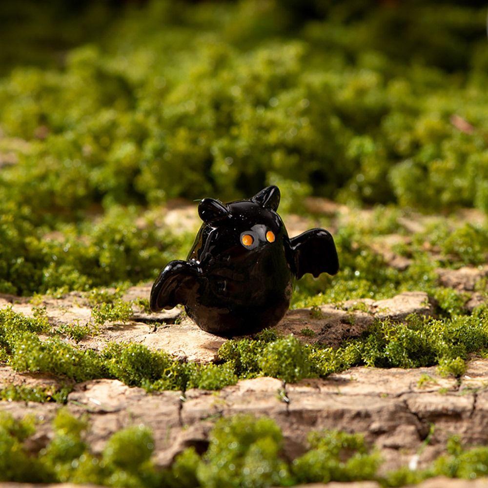 Mini Halloween Miniature Figurine Spider Bat Candle Skull Cartoon Scary Rabbit Statue Micro Landscape Pranky Prop