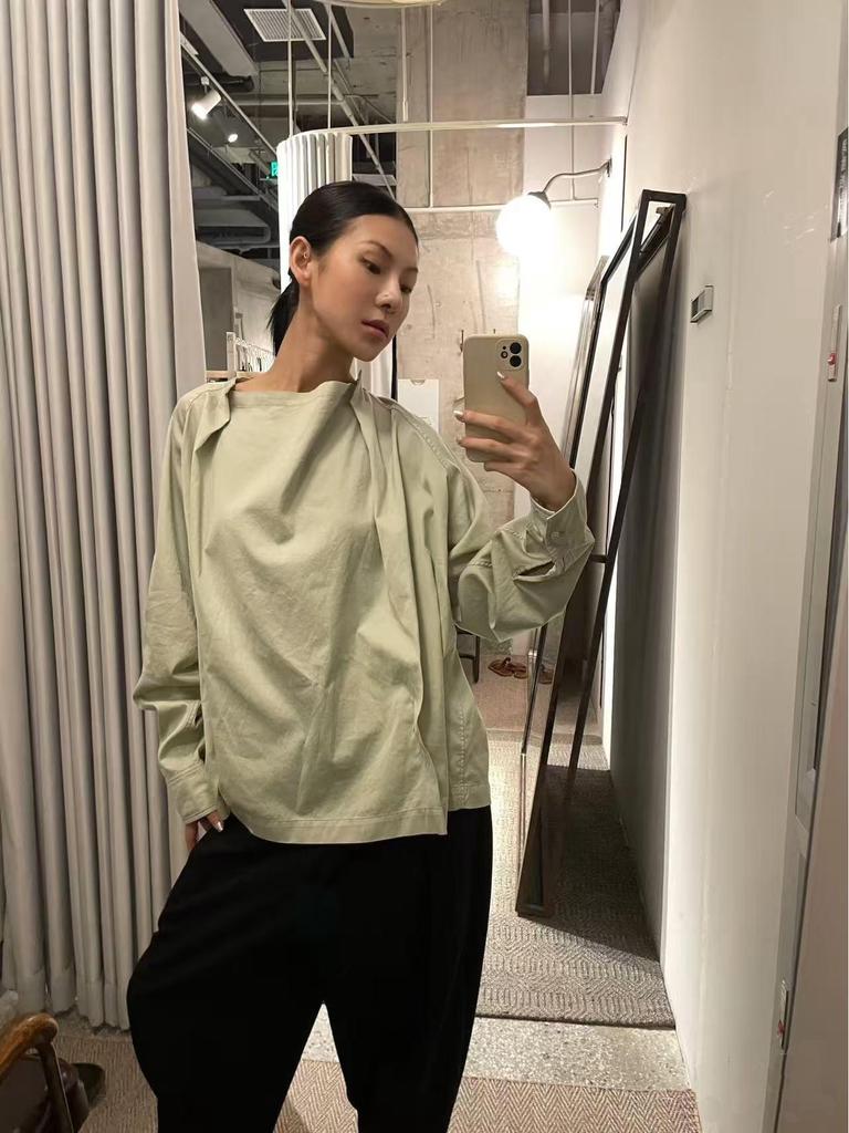 LEM Asymmetrical Buckle Modal Blend Multi-Wear Spring Blouse