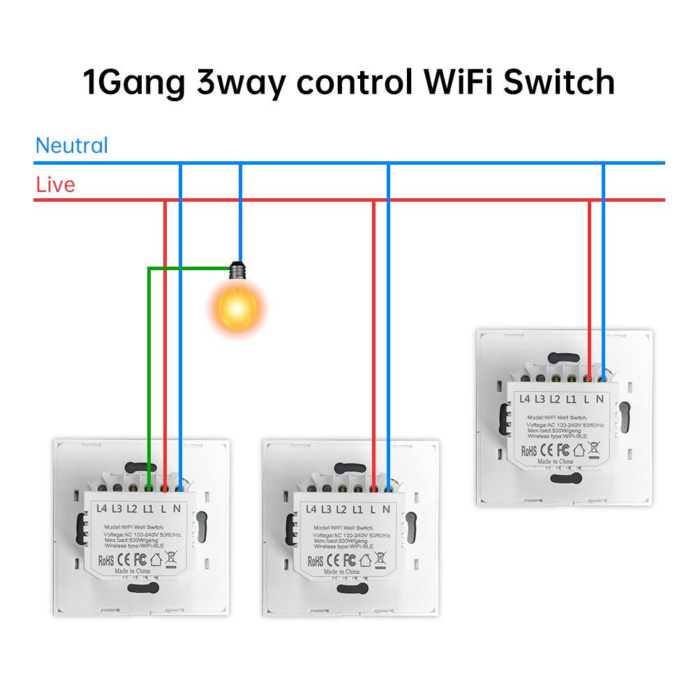 Умный WiFi Двойной Управляющий Граффити Выключатель, Тип 86 EU/UK, Нейтральный Провод, Трехпозиционный, с Таймером в Приложении и Голосовым Управлением.