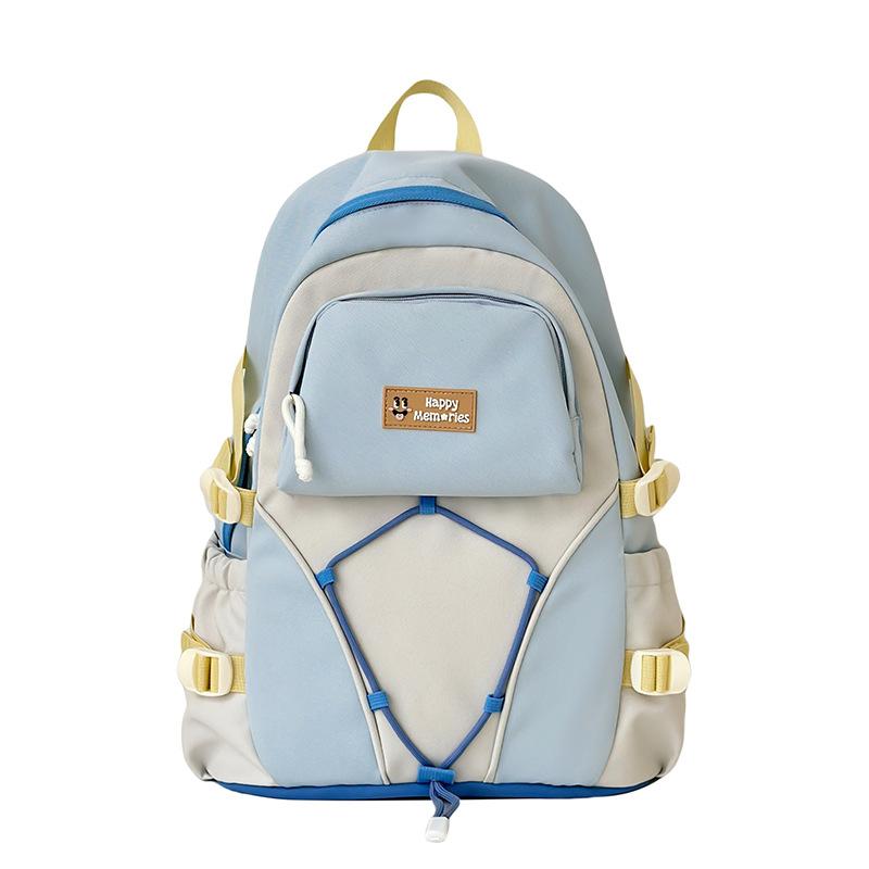 New Schoolbag Large Capacity Backpack Student Contrast Color Backpack Casual Versatile Backpack Junior and Senior High School Schoolbag