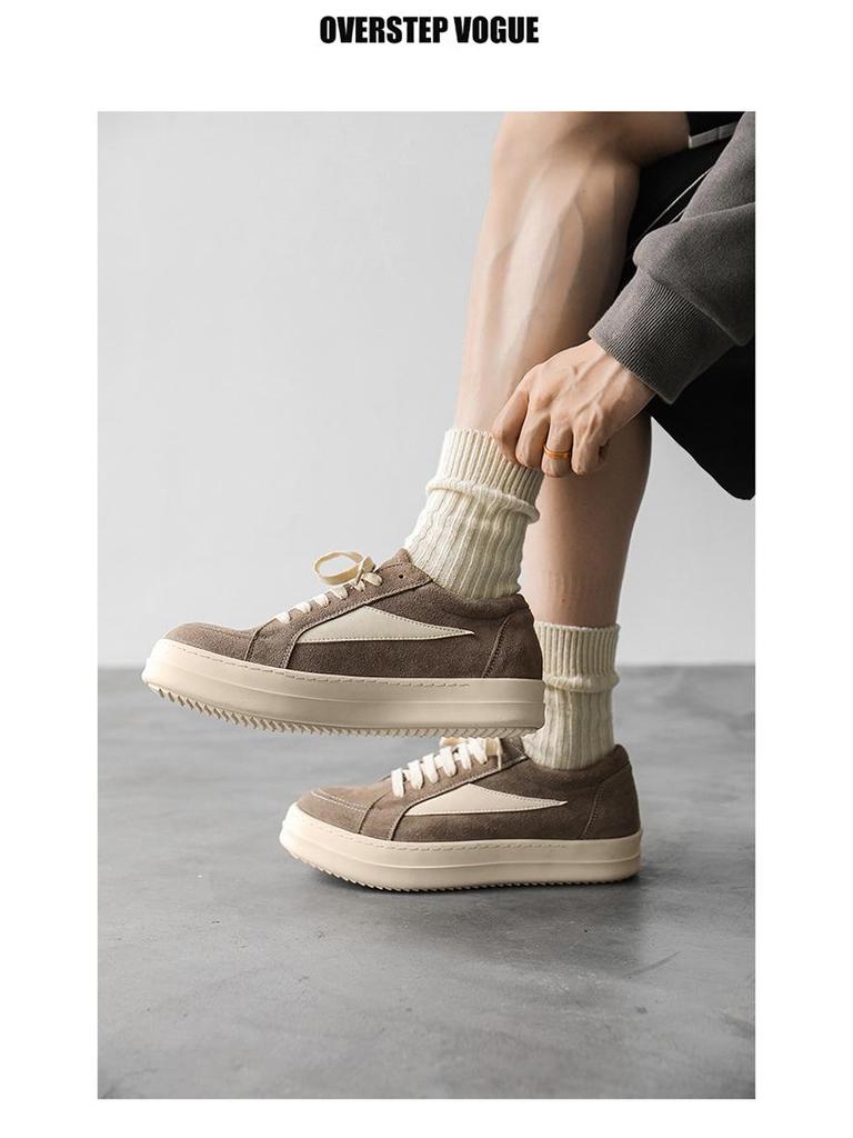 2024 Spring Dexun Suede Platform Sneakers for Men & Couples - Casual, Sporty, Height-Boosting Design