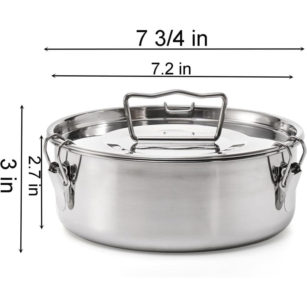 18/8 Stainless Steel Flan Mold, 65 Oz Flan Pan with Lid and Handle, Flanera Flan Maker Mold Compatible with 6 Quart Instant Pot