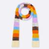 Warm Color Splicing Sausage Thin Scarf Y2K Style Rainbow Color Scarf Striped Knitted Scarf  Winter
