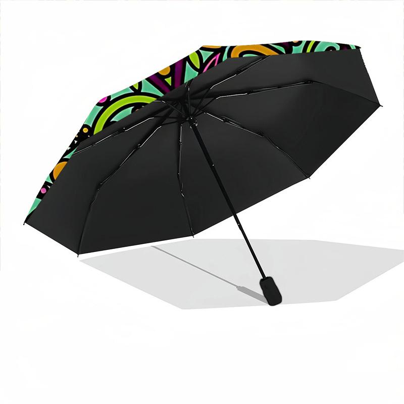 1pc Mandala Artwork Automatic Umbrella - Automatic Opening And Closing, Sturdy Iron Frame, Formal Occasions yy251018244