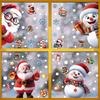 Christmas Festive PVC Static Glass Stickers Snowman Santa Tree–No Glue, Reusable Xmas Decor for Home, Party & Store Windows