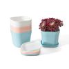 Breathable Thickened Square Green Succulent Pot with Tray