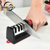 Professional 4-Stage Knife Sharpener - Tungsten, Diamond, and Ceramic Sharpening Stones for Precision Edge, Easy To Use Kitchen Tool