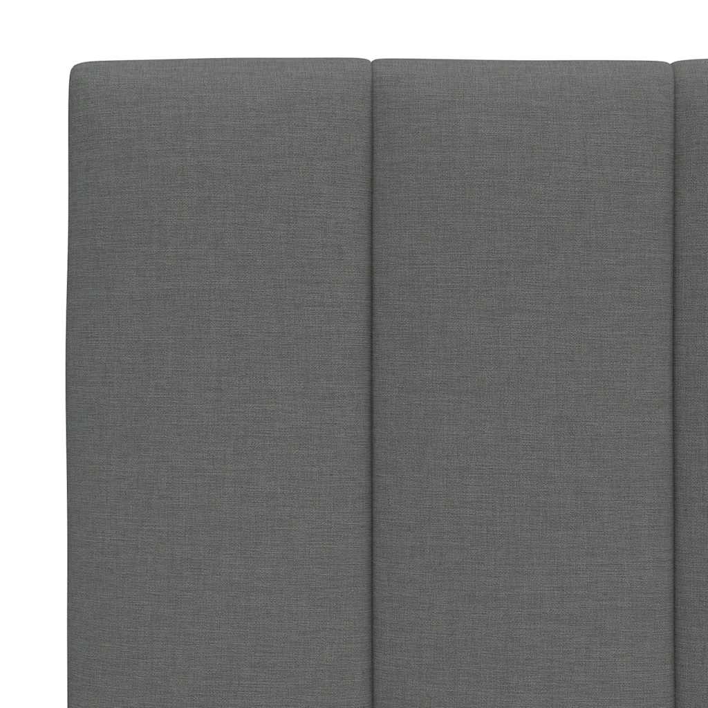 Bed with Mattress Hanko Dark Grey 100x200 cm Fabric