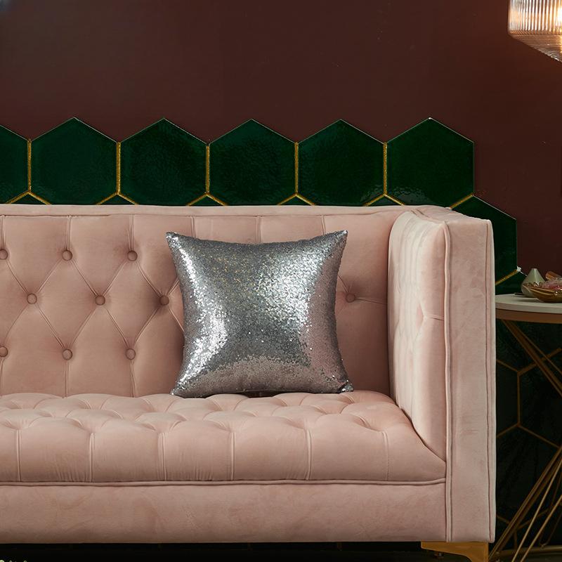 Gold Throw Pillow Covers Sequin Decorative Pillow Cases for Couch, Bed, Living Room, Christmas Sequins Cushion Pillow Cover