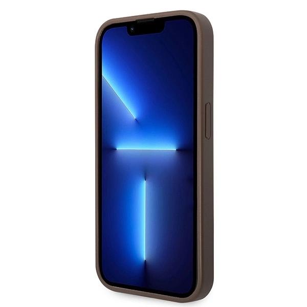 Guess Guhcp15L4Gmgbr iPhone 15 Pro 6.1 Коричневый/Коричневый Жесткий Чехол 4G Большой Металлический Логотип