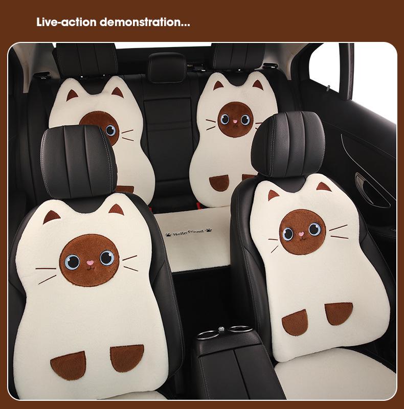 Плюшевая подушка на автомобильное сиденье с рисунком сиамской кошки для Nissan N6/Tiida/Sylphy/N7/Tanlu/Qashqai