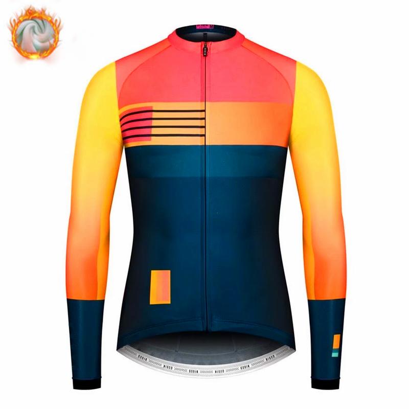 Warm 2024 Winter Thermal Fleece Cycling Men's Jersey Suit Outdoor Riding Bike MTB Clothing Bib Pants Set Spain Maillot Ciclismo