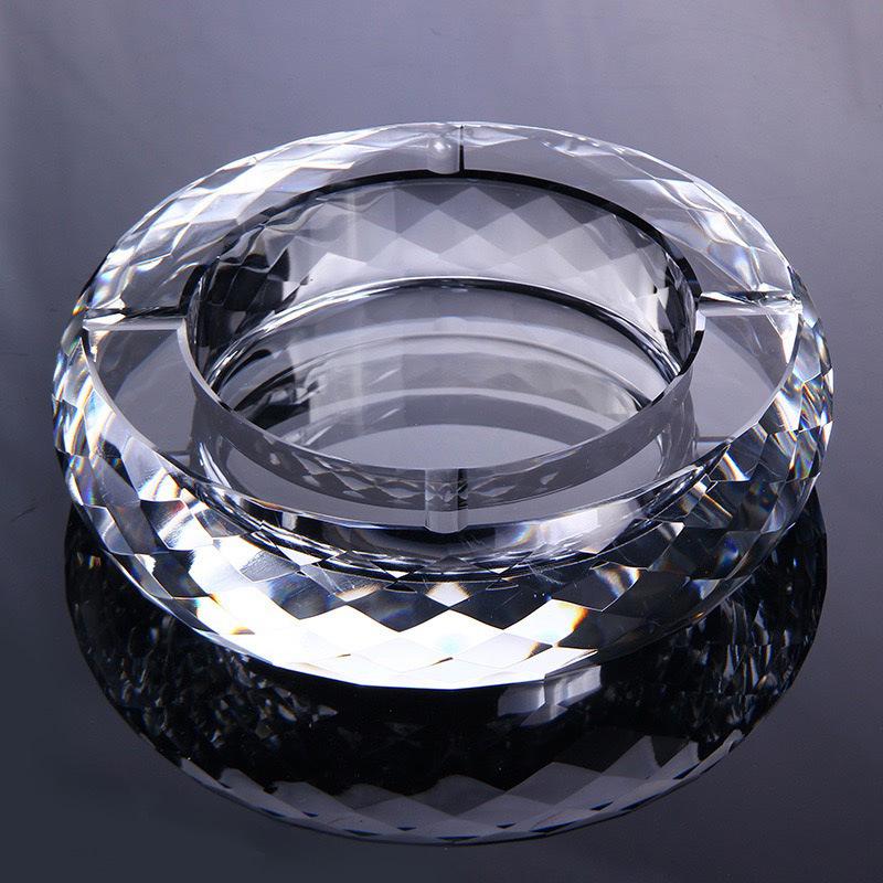 Customizable Drop-Resistant Crystal Cigar Ashtray for Living Room, Hotel, KTV