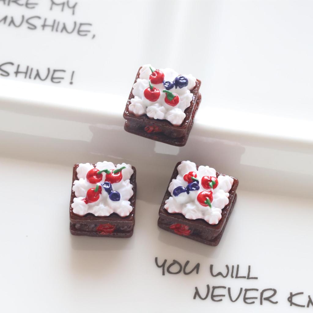 DIY Purple Sweet Potato Rice Ball Resin Toy Cake with Cream Glue Accessories