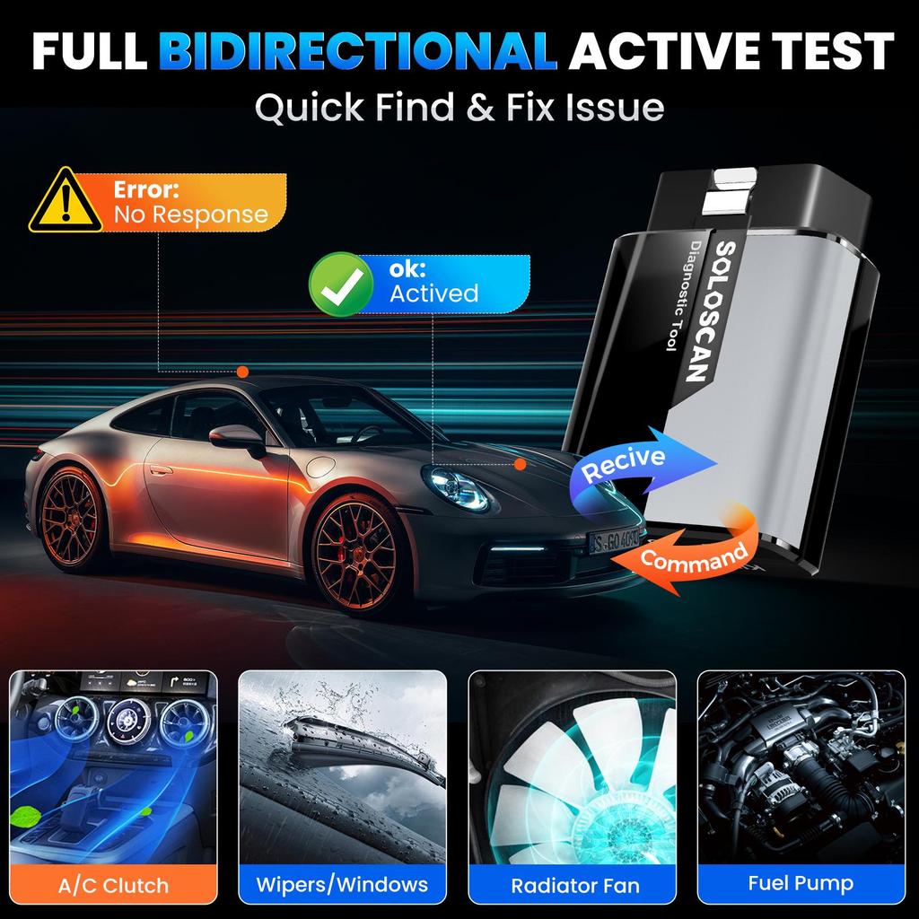 KINGBOLEN Soloscan Диагностический инструмент OBD2 для Toyota/Lexus, Диагностический инструмент для всех систем автомобиля, Двунаправленное кодирование ЭБУ, Бесплатное обновление на всю жизнь