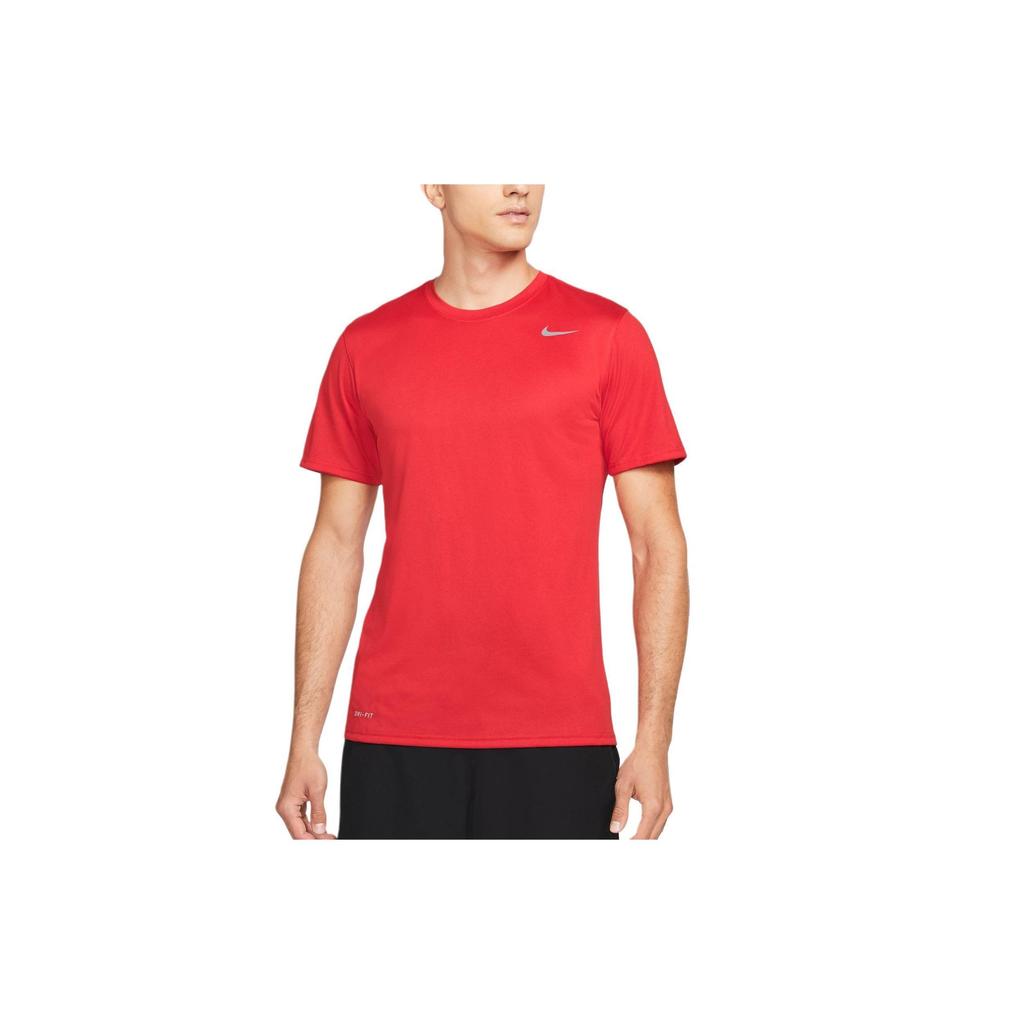Nike Dri-Fit Logo Crew Neck Comfortable Quick-Dry Casual Short Sleeve Regular T-Shirt Men T-Shirts University-Red Cool-Grey HF0507-657