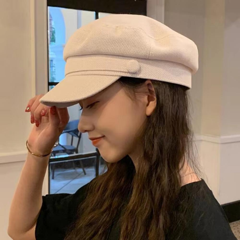Breathable Sailor Hats Adjustable Flat Top Captain Cap Fashion Women Beret Caps Spring Autumn