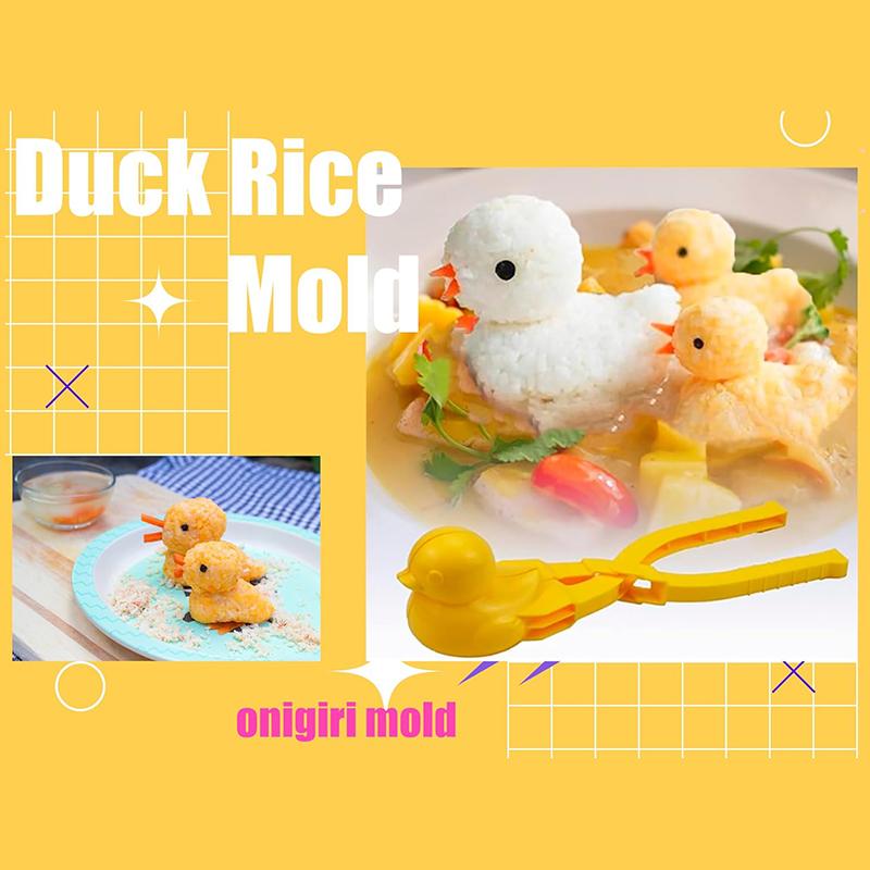Симпатичная форма для риса в форме утки, зажим для детской пластиковой формы для риса в форме утки, сделай сам, форма для приготовления снежков, суши с ручкой