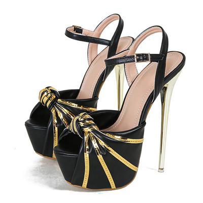 Модные роскошные дизайнерские босоножки на каблуке 16 см, женские плиссированные кожаные босоножки с открытым носком, высокие каблуки для стриптиза, летние босоножки на платформе