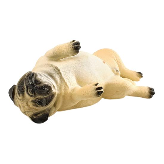 Имитация модели собаки ПВХ Спящий Какающий Мопс Сиба Фигурка Статуэтка Скульптура Украшение для дома офиса рабочего стола Детская образовательная игрушка-животное