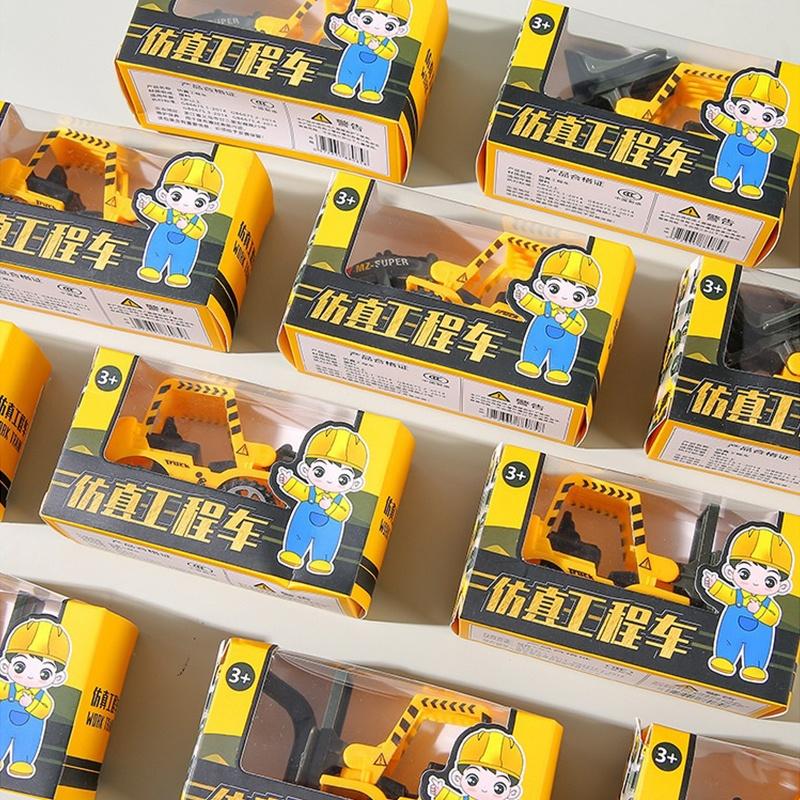 Inertial Construction Truck Toy Portable Mini Size Friction Driven Excavator Dump Truck Set for Toddlers Travel Play Birthday Gifts