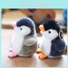 Charming Grey Black Penguin Plush Keychain Kids Bookbag Accessory Gift