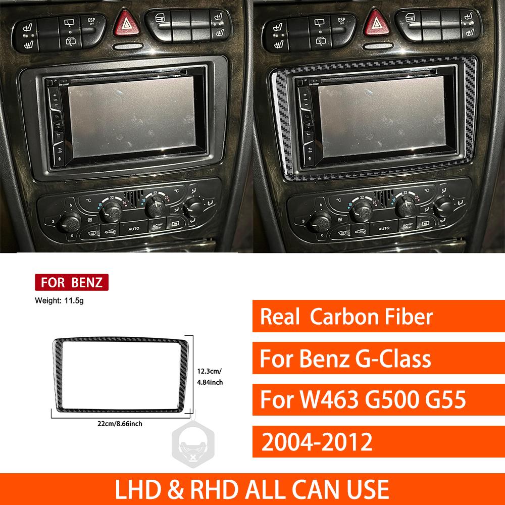 For Benz G-Class W463 G500 G55 2004-2012 Real Carbon Fiber Sticker Navigation shift lift panel Car ide decorative Accessories