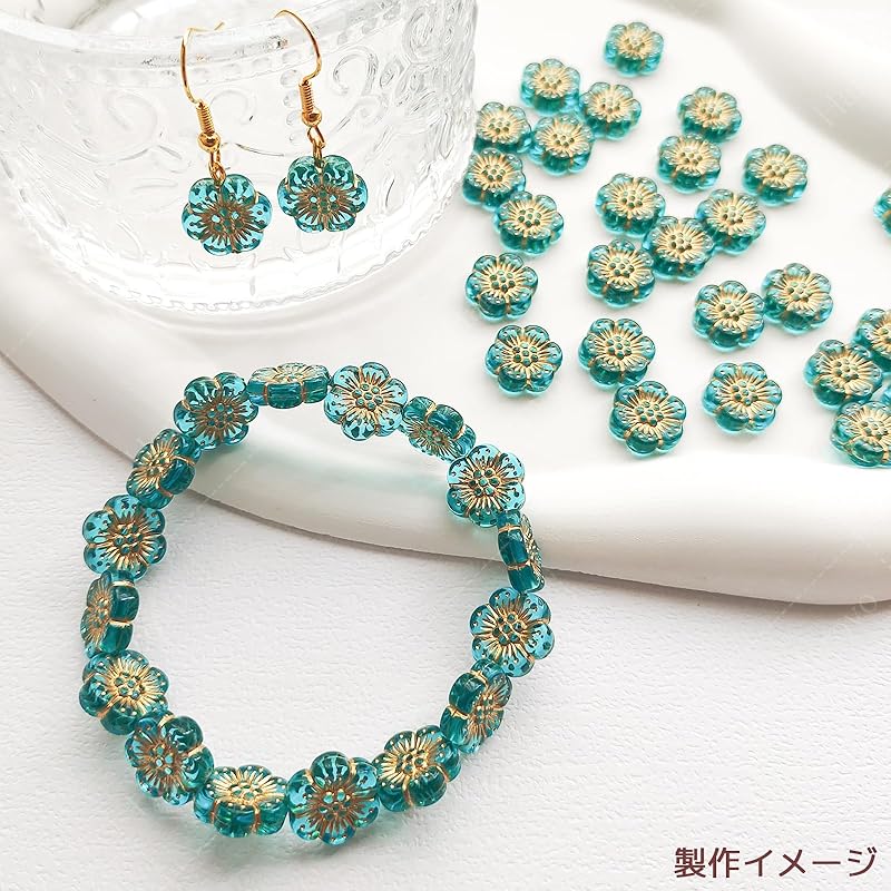 Harovo бусины цветы бусины микс антикварные бусины акриловые бусины декоративные бусины бусины ручная работа браслет серьги аксессуары части 100 штук аквамарин