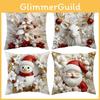 Santa Christmas Snowman Tree Deer Cartoon Pillow Cover Pillowcase For Home Decor