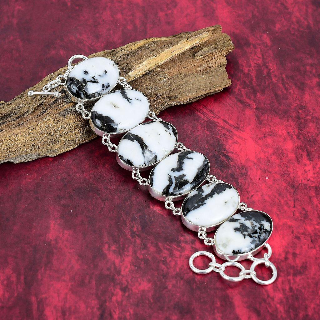 Buffalo Jasper 925 Solid Sterling Silver Bracelet & Necklace, Wonderful Handmade Jewelry Set , Jasper Gemstone Jewelry For Her