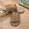 1Pair Indoor Floor Shoes Comfortable Home Slippers High Quality Floral Printed Flat Shoes Non-slip Lightweight Cotton