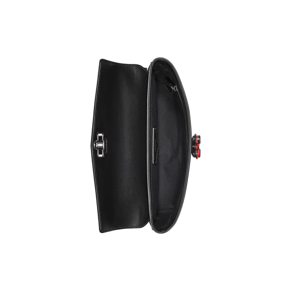Montblanc Adjustable Shoulder Strap Embossed Full Grain Leather Envelope Clutch Bag Men Clutch Bag Black 129972