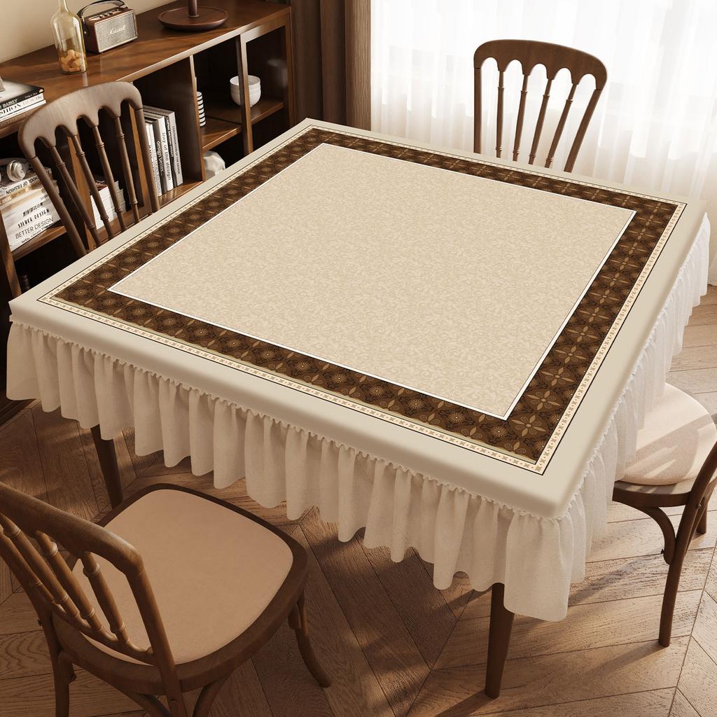 Square Tablecloth Waterproof Oil-proof Tablecloth Advanced Cover Up The Ugliness Tea Table Desk Pad Square Tablecloth Geb 1pcs