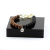 Stones and Minerals. Brazilian Citrine Bracelet + Matte Black Onyx Beads + 8 Mm Wood. Made In France.