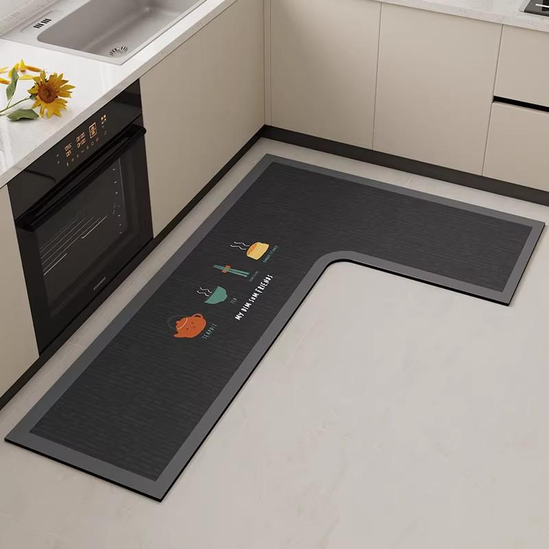 Г-образный абсорбирующий кухонный коврик - мягкий, устойчивый к грязи, простой в уходе, напольный коврик с диатомовой грязью
