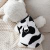 Dog Pullover Round Neck Sleeveless Milk Cow Pattern Pet Dog Cat Double-sided Coral Fleece Clothes for Outdoor