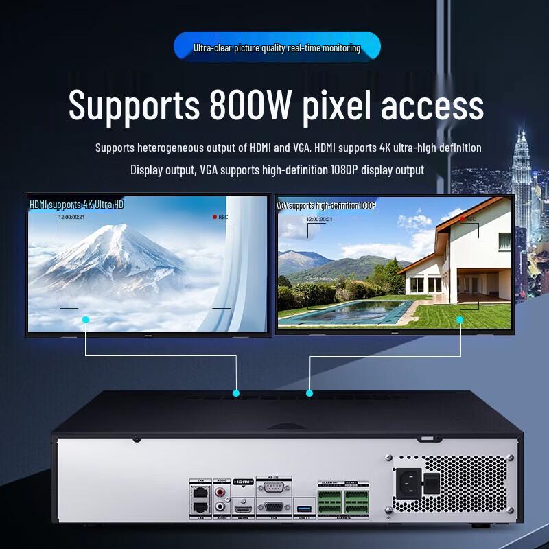 HIKVISION DS-8816N-R8 16-Channel 8-Bay NVR with 4TB HDD CN plug (adapter included)