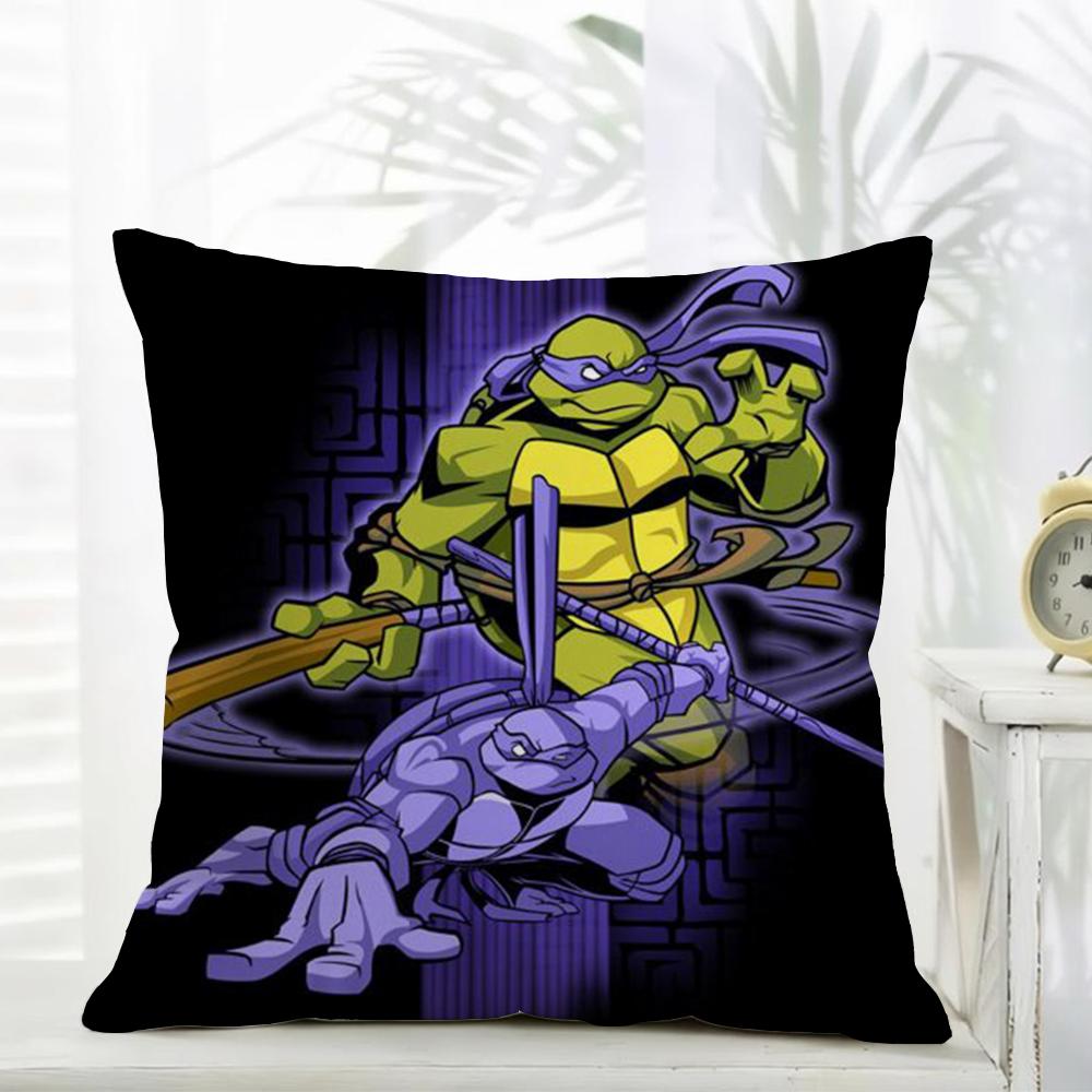 NNinja Movie TTurtles Cushion Cover Daily Washable Linen Pillowcase Soft for Sofa Bed Home Room Decor